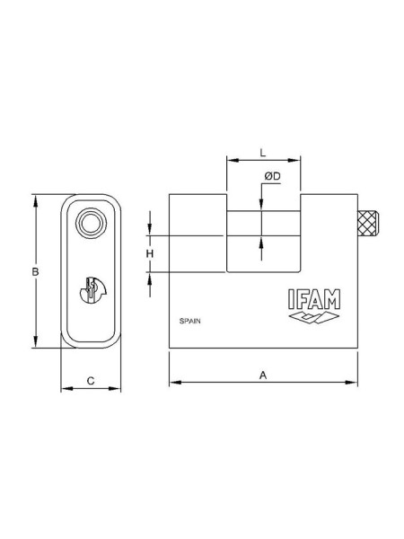 Cadenas monobloc IFAM Armed U 60